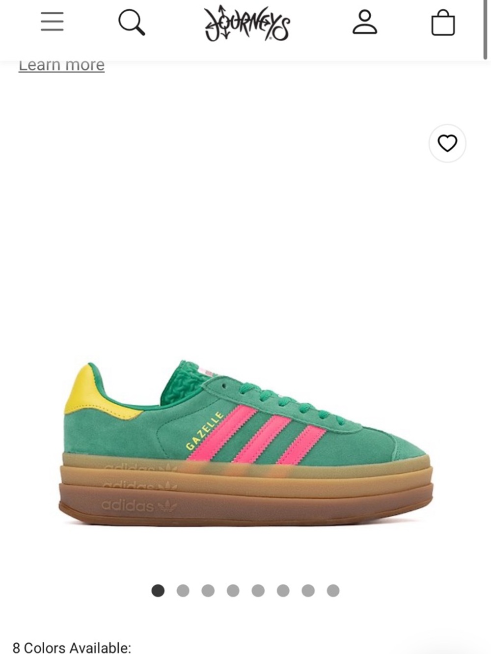 adidas Gazelle Platform Sneaker - Green/Pink/Yellow